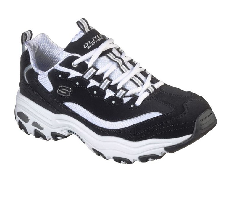 Skechers D'lites - Mens Sneakers Black/White [AU-LU9539]